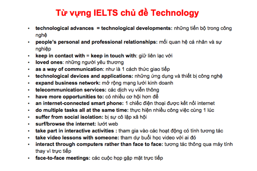 ielts vocabulary about technology - TDP IELTS