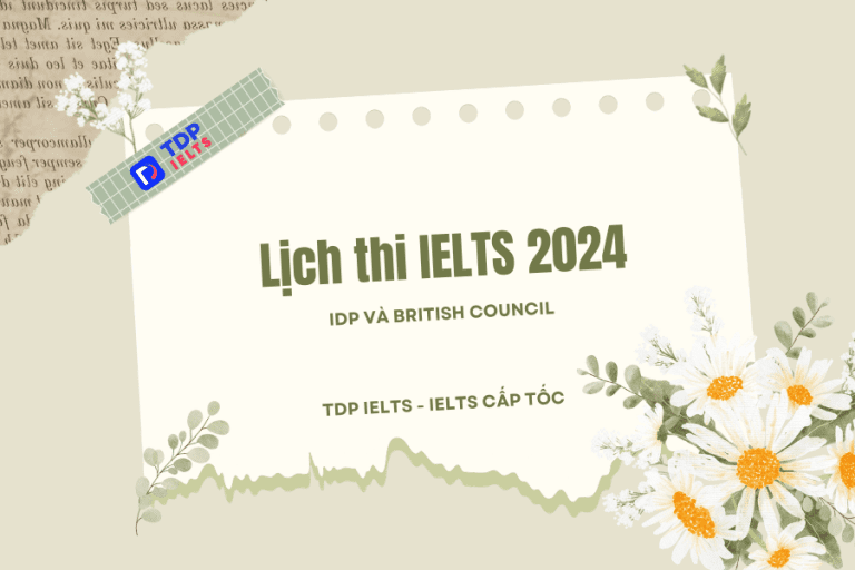 Lịch thi IELTS - TDP IELTS
