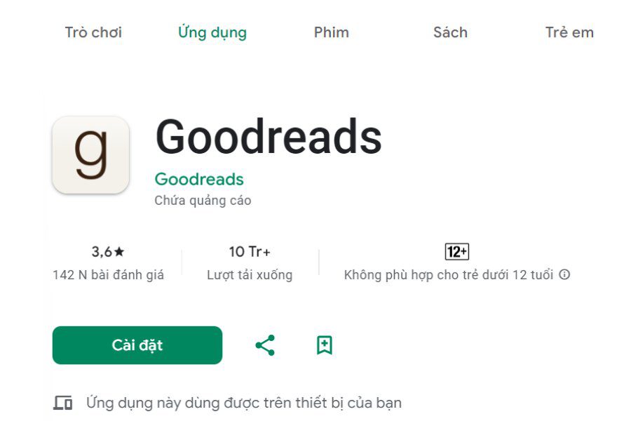 App đọc sách Goodreads