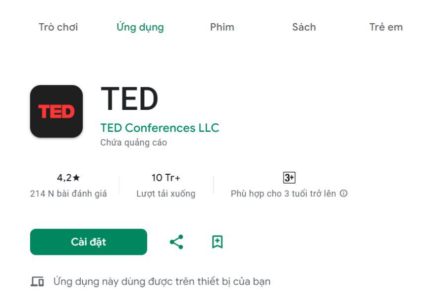 App đọc sách TED Books