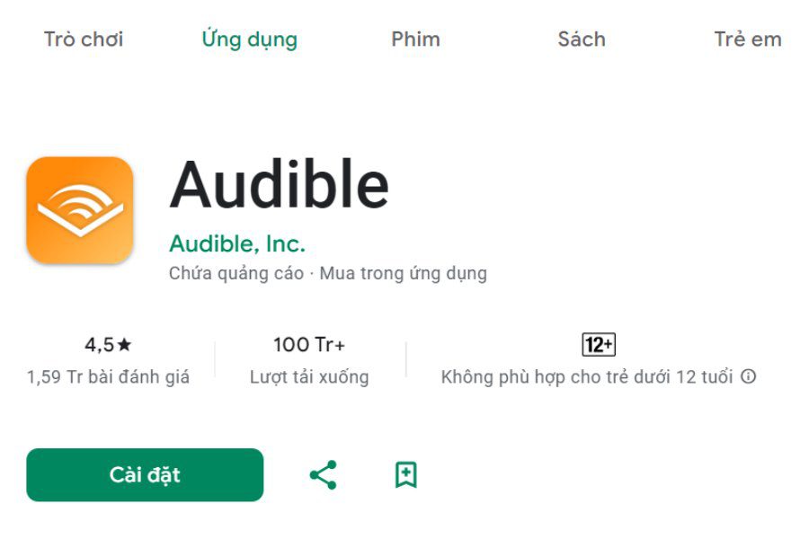 App đọc sách Audiobooks From Audible