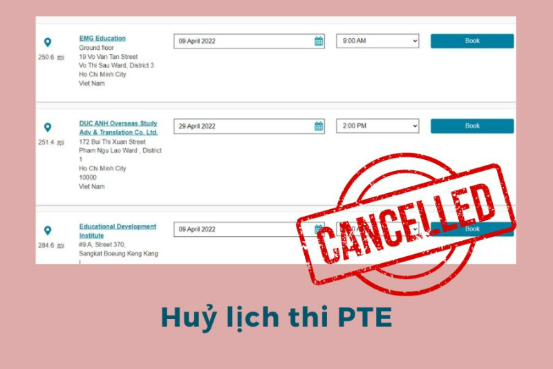 Chứng chỉ PTE là gì? Tất tần tật những điều cần biết về PTE 4 Huỷ lịch thi PTE
