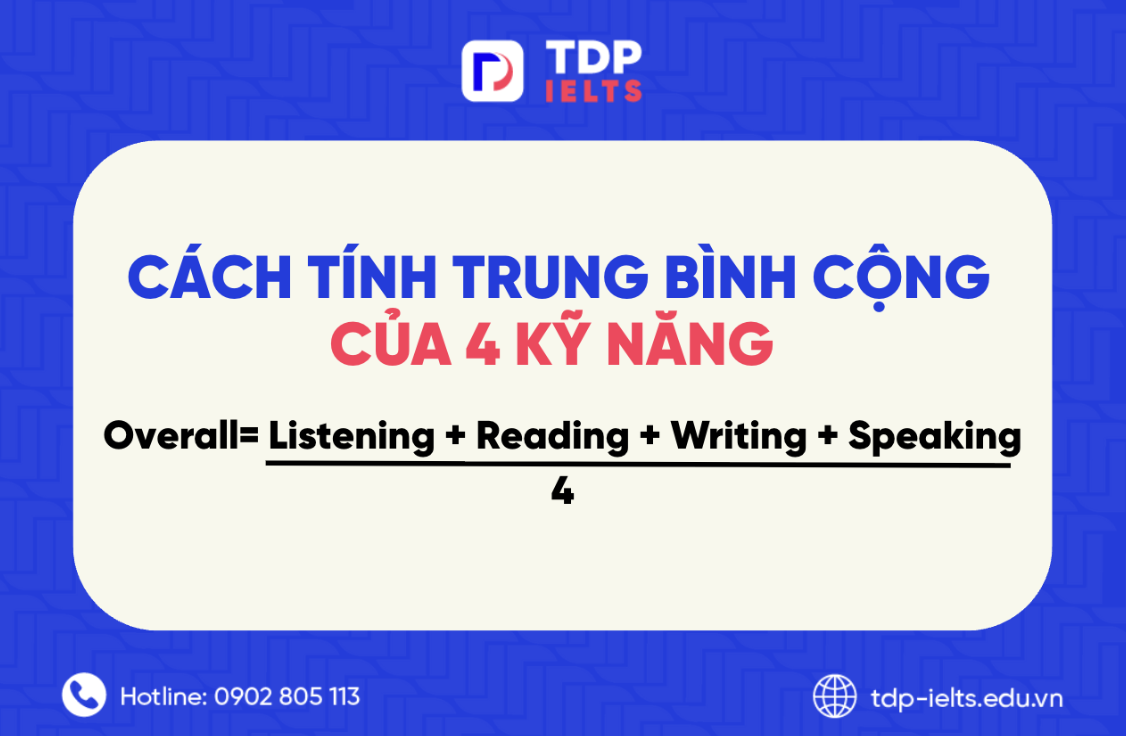 Cách Tính Điểm IELTS Overall Chuẩn Nhất 2025 2 cach tinh trung binh Overall